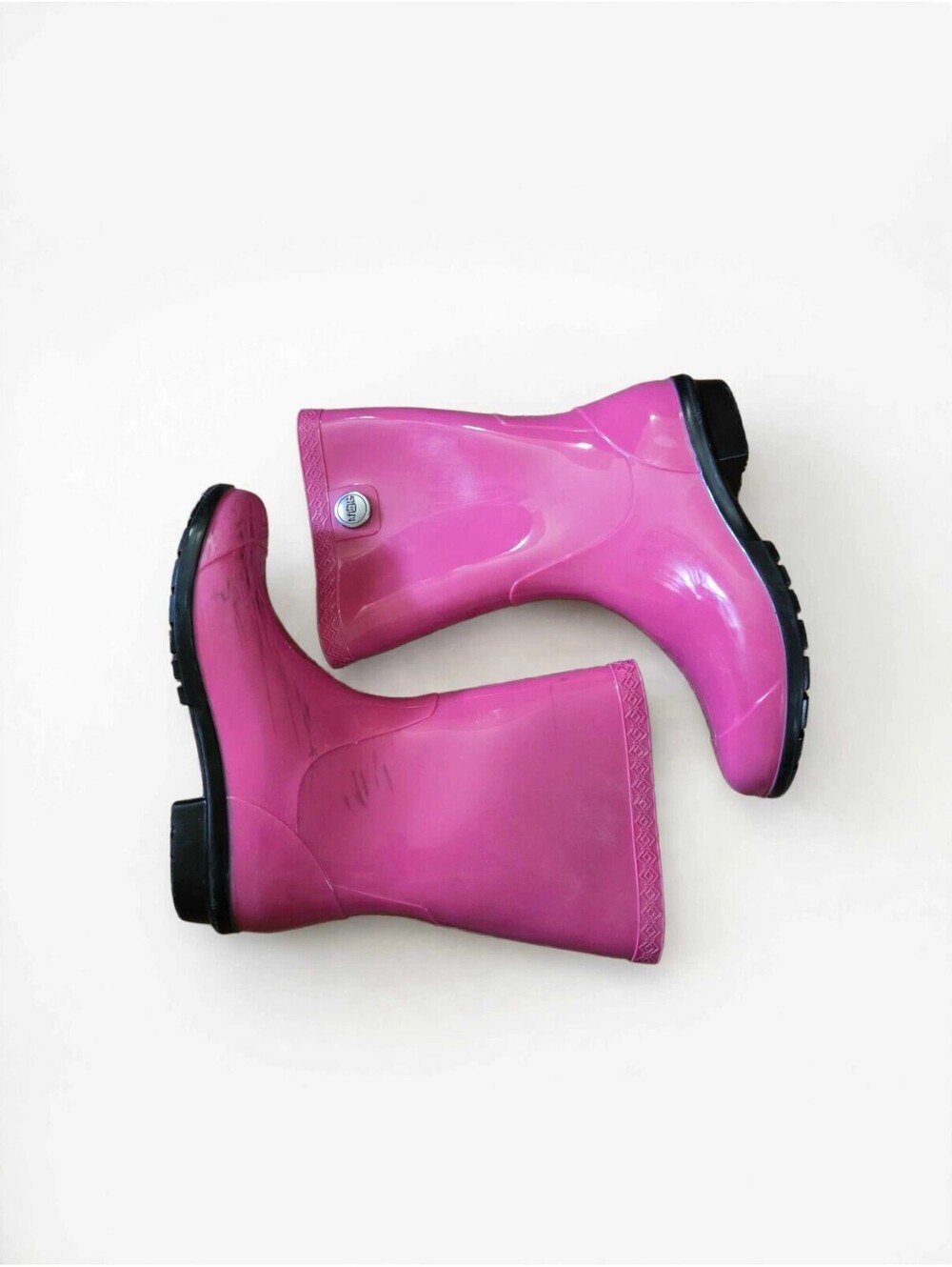 UGG Sienna Pink Rain Boots Size 6 Waterproof Rubber Mid Calf